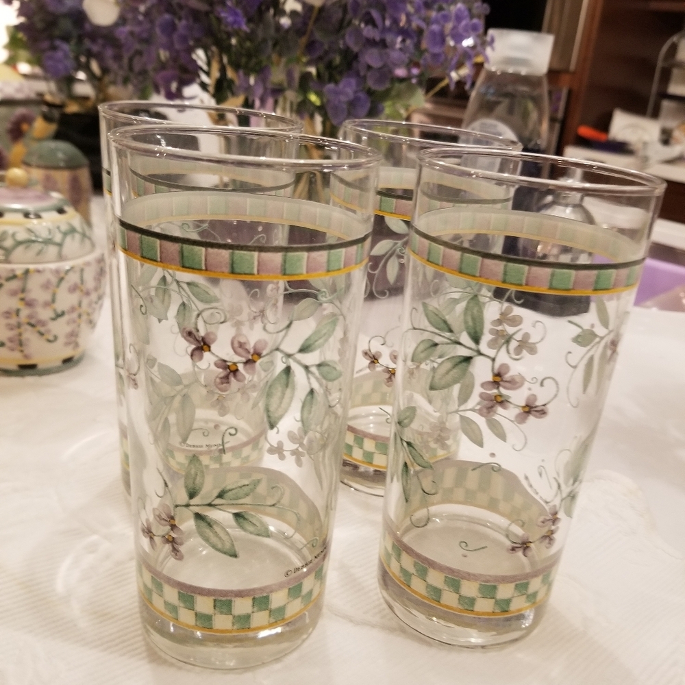 Debbie Mumm's Lavender Tea Garden 4 Glasses